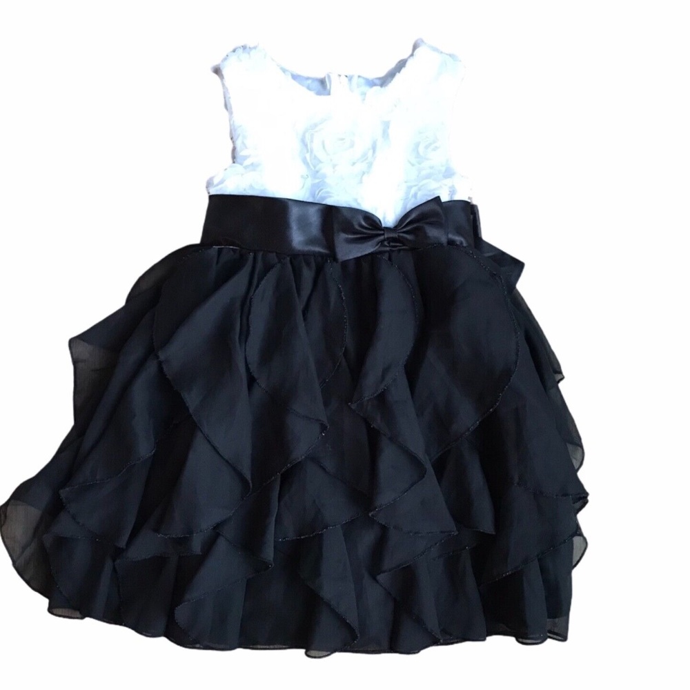 American Princess Rosette Flower Ruffle Dress Size 4